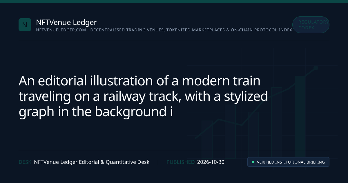 A digital illustration depicting a train speeding along a track, with a graph showing an upward trend in the background, symbolizing growth and financial guidance.